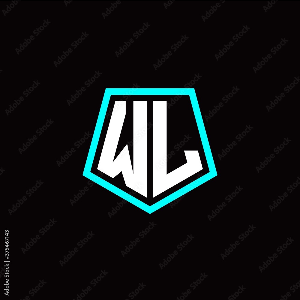 Initial W L letter with polygon modern style logo template vector Initial W L letter with polygon modern style logo template vector