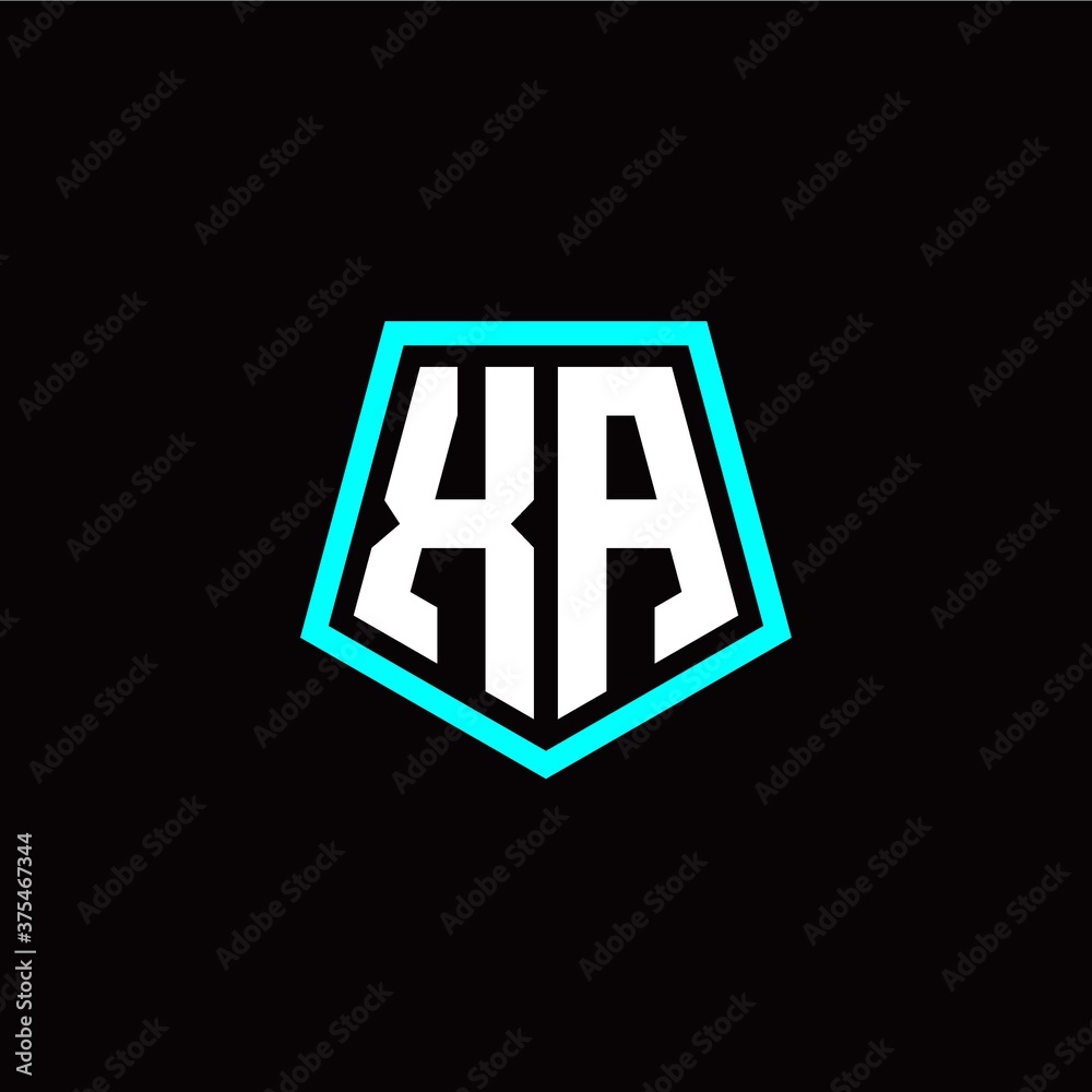 Obraz premium Initial X A letter with polygon modern style logo template vector