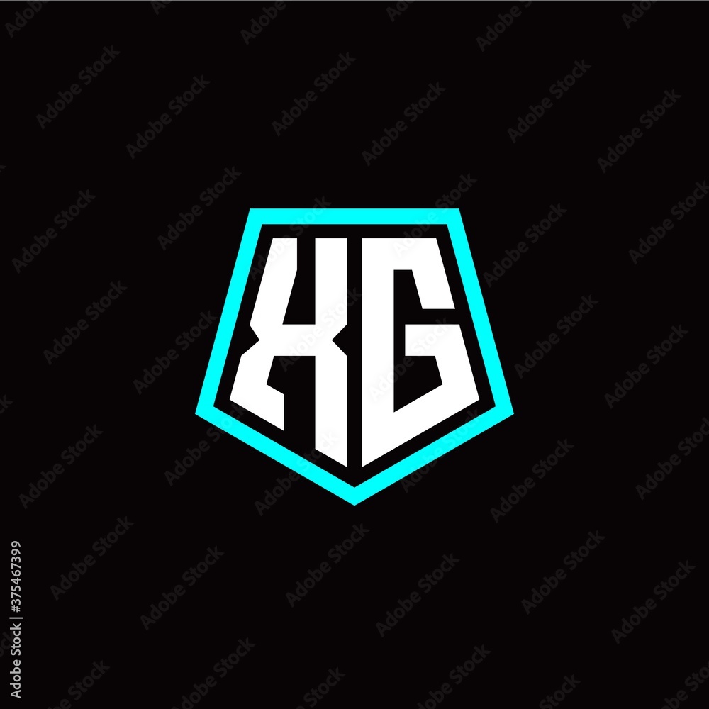 Obraz premium Initial X G letter with polygon modern style logo template vector