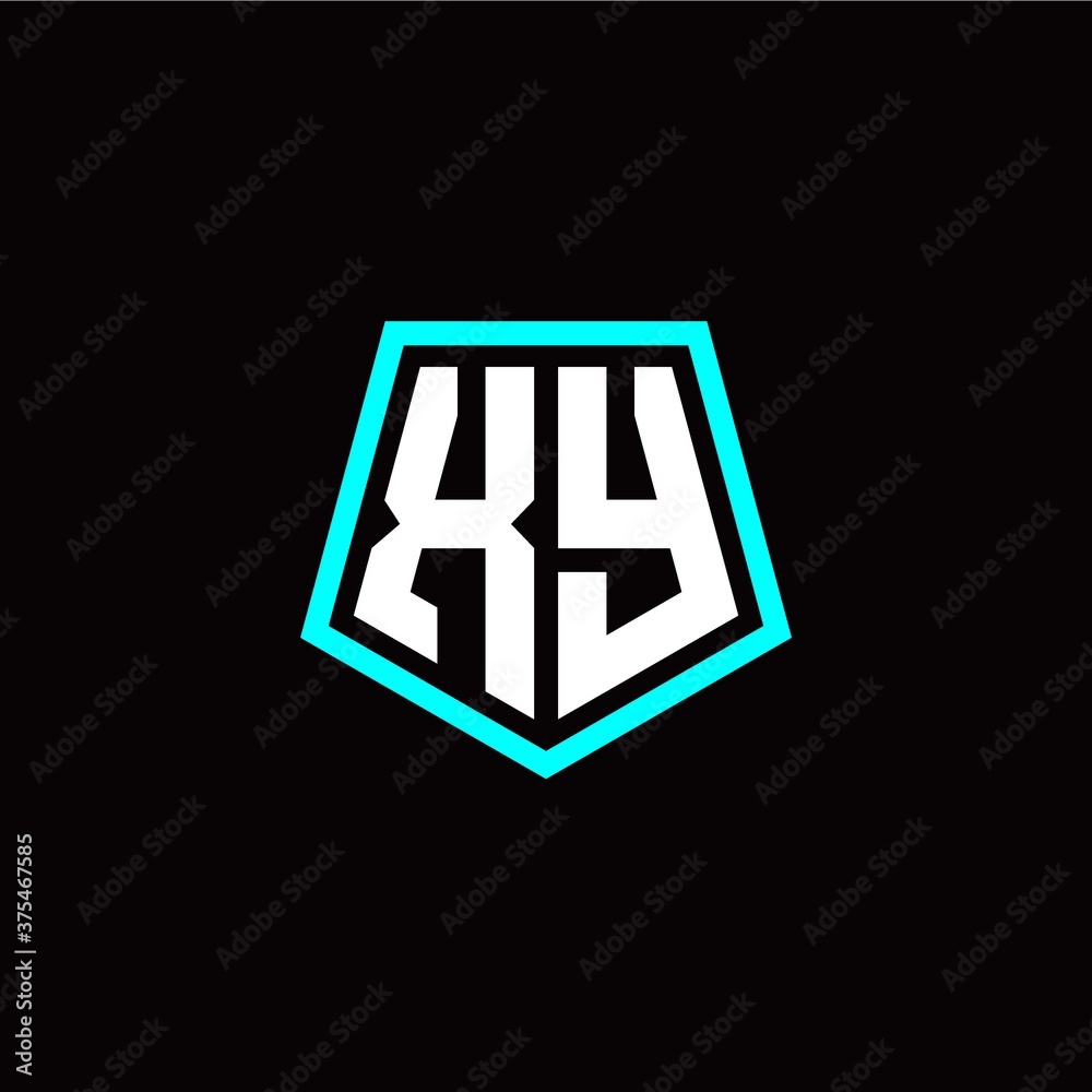 Initial X Y letter with polygon modern style logo template vector Initial X Y letter with polygon modern style logo template vector