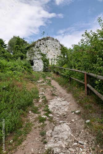 Fortress ruins in Arona, Italy