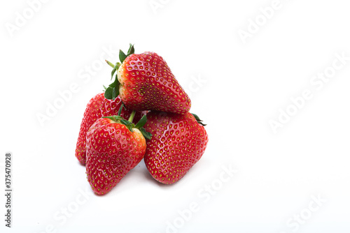 Closeup of strawberry on white background