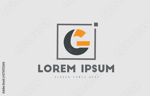Free Download orange grey G alphabet letter logo icon. Square design for business and company identity - GFXLoad