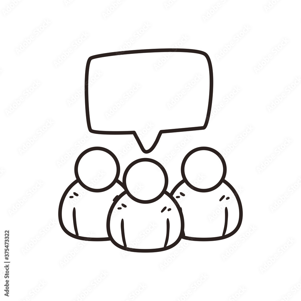 people with communication bubble line style icon vector design people with communication bubble line style icon vector design