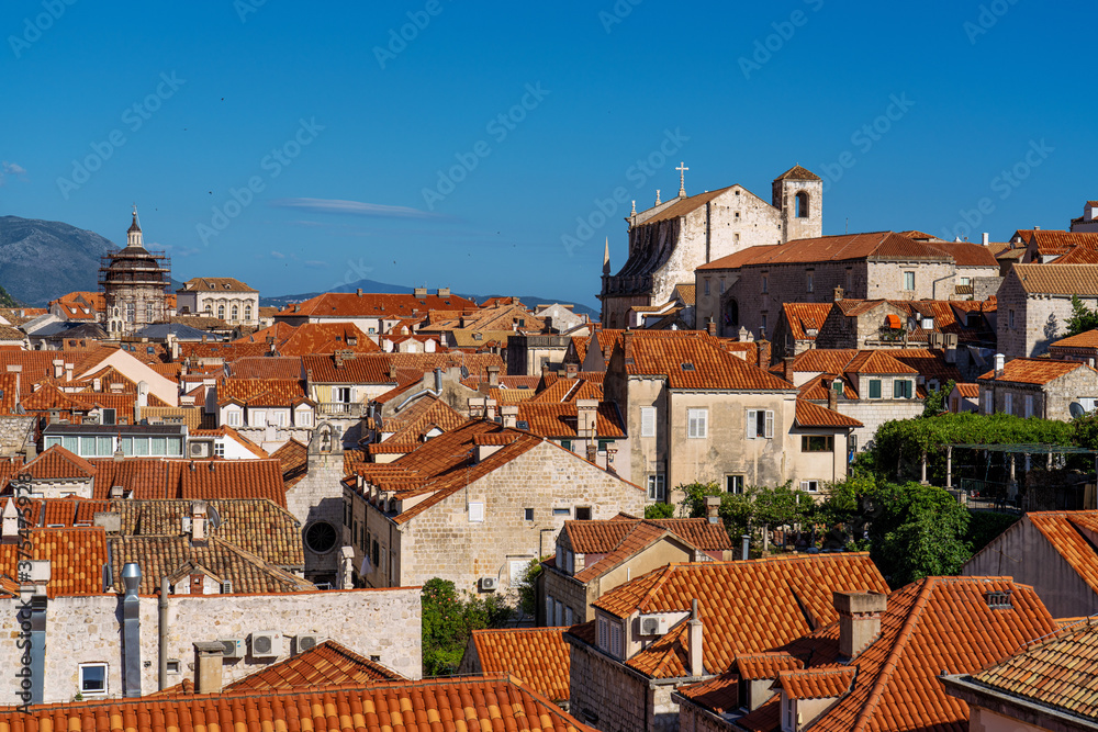 Dubrovnik, Croatia. Picturesque view on the old town, medieval Ragusa