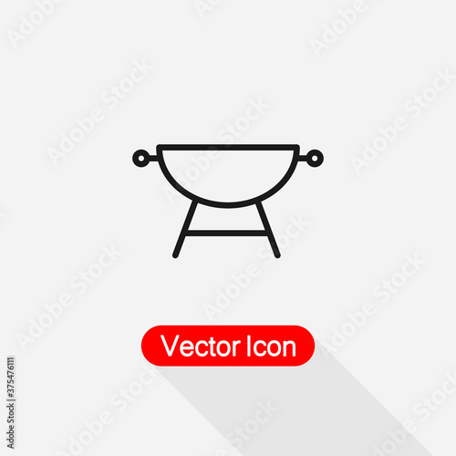 Grill Icon Barbecue Grill Icon, BBG Stand Icon Vector Illustration Eps10