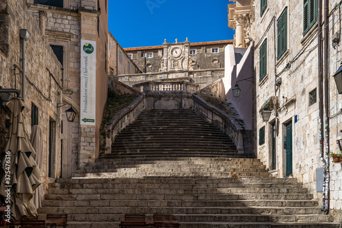 Jesuits staircase in Dubrovnik, Croatia. Walk of shame staircase. photo