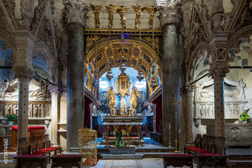 The interior of the ancient Cathedral of Saint Domnius in Split, Croatia