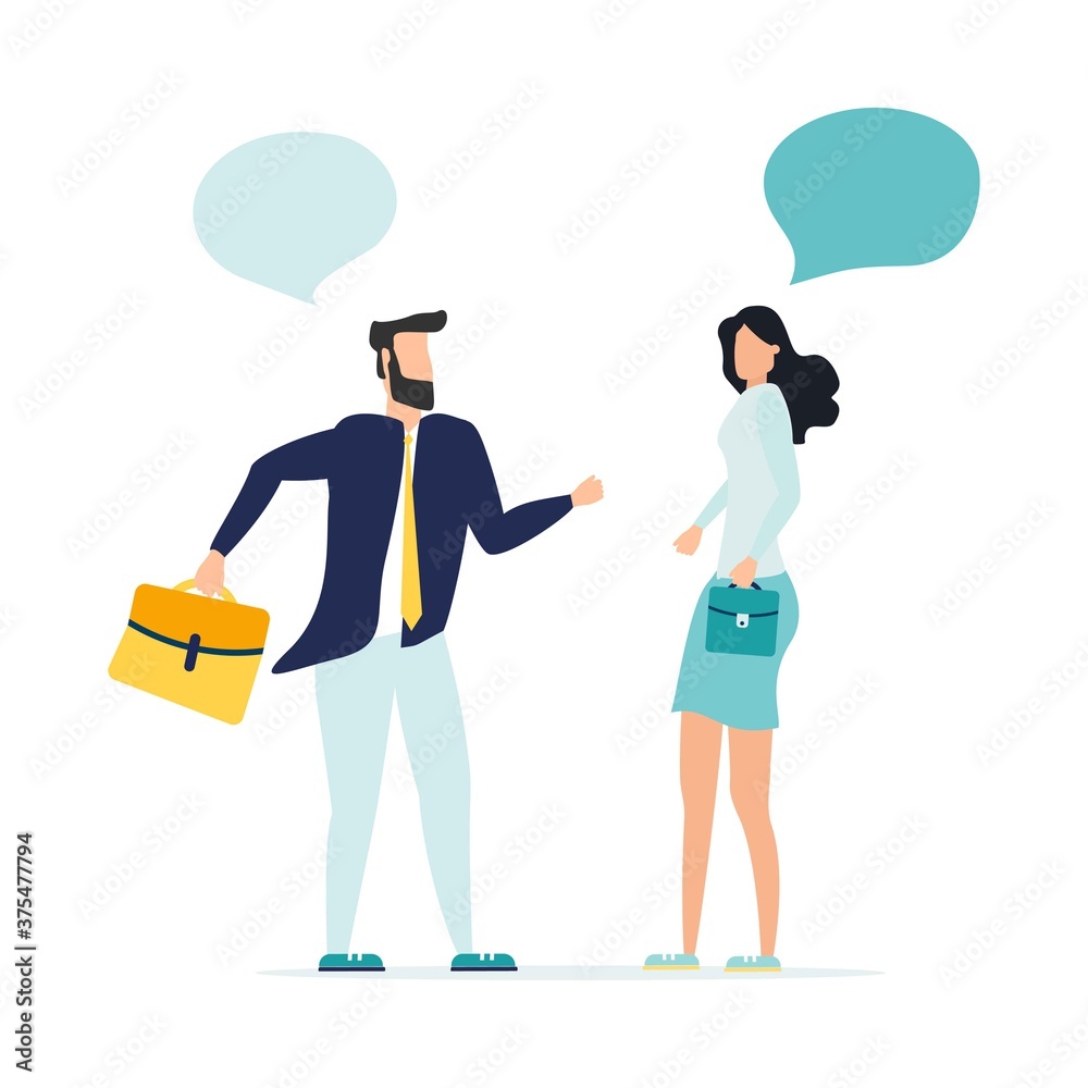 Vector illustration, flat style, people talk. People with thoughts on a white background, vector Vector illustration, flat style, people talk. People with thoughts on a white background, vector