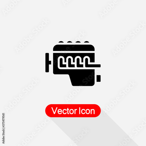 Car Internal Combustion Engine Icon, Car Engine Icon