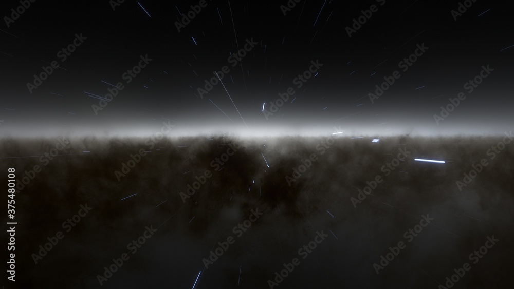 Stars in sky, starry night starlight shine of milky way, space cosmic background, starry background 3d render