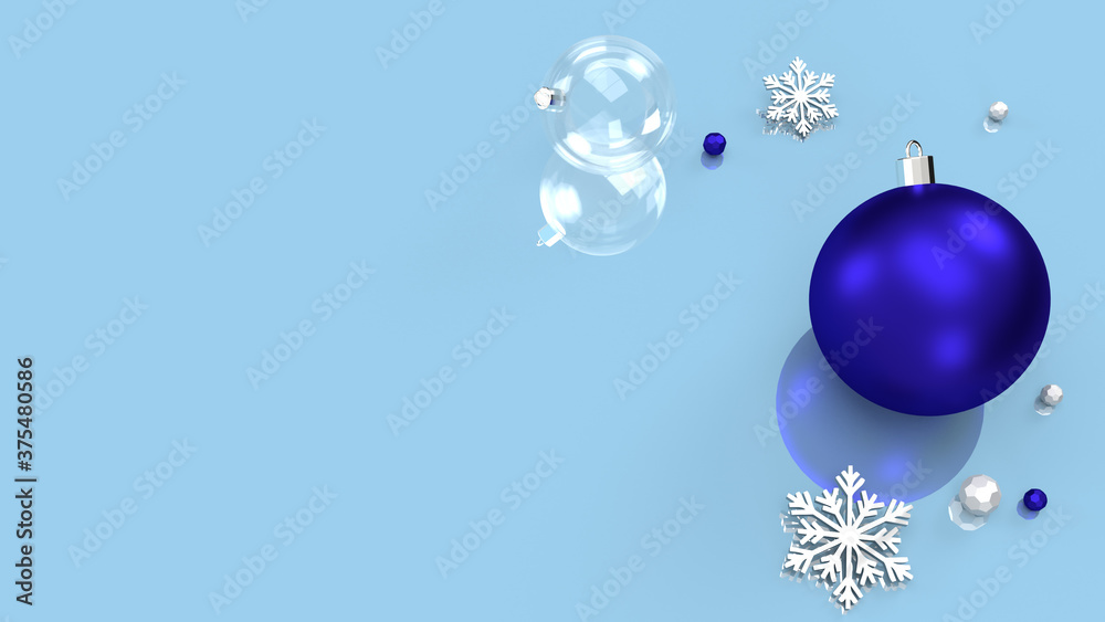 3D rendering Christmas background with balls and snowflakes 3D rendering Christmas background with balls and snowflakes