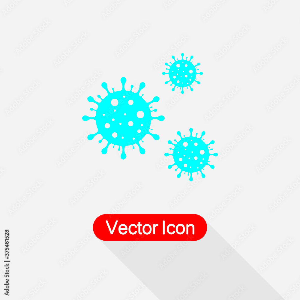 Coronavirus Bacteria Cell Icon, Bacteria Icon Covid-19 Icon Vector Illustration Eps10