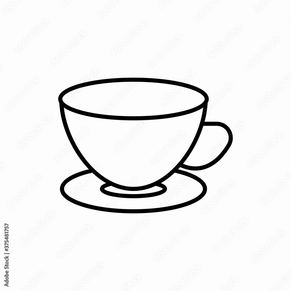 Outline tea cup icon.Tea cup vector illustration. Symbol for web and mobile