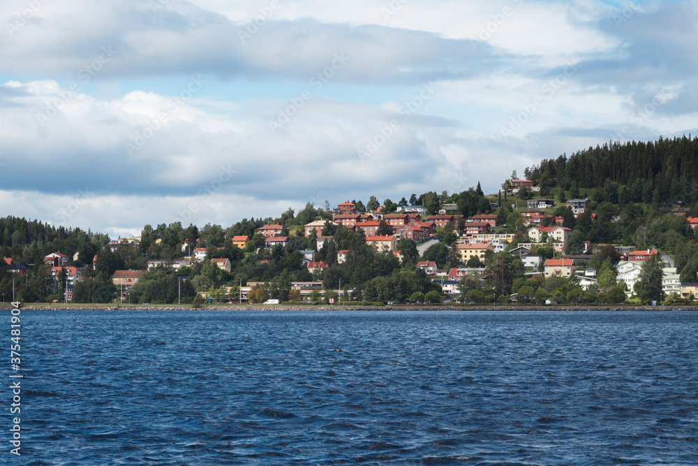 View of the island of Frösön from the marina in Östersund