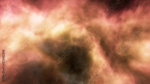 Space background with realistic nebula and shining stars. Colorful cosmos with stardust and milky way. Magic color galaxy. Infinite universe and starry night. 3d Render