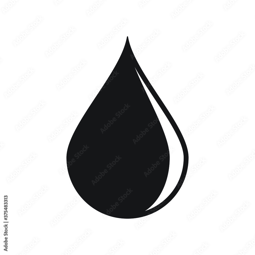 Drop shape icon. Simple shape liquid symbol. Water or oil sign. Rain and leak sign. Aqua logo. Isolated on white background. Vector illustration image. Drop shape icon. Simple shape liquid symbol. Water or oil sign. Rain and leak sign. Aqua logo. Isolated on white background. Vector illustration image.