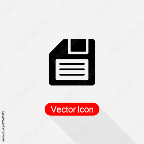 Diskette Icon, Save Symbol Vector Illustration Eps10