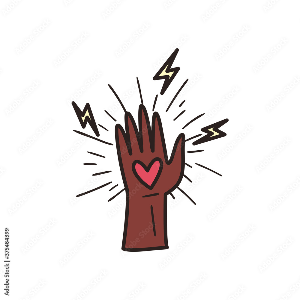 Fototapeta premium heart on black hand line and fill style icon vector design