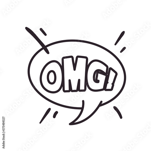 omg bubble line style icon vector design