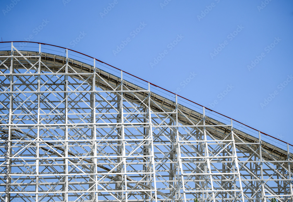 Fototapeta premium old vintage wooden roller coaster