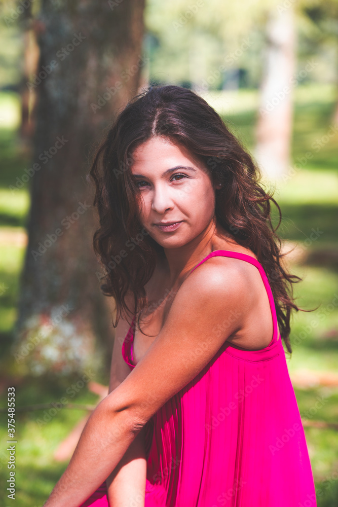 Young caucasian girl posing at the basque forest. Young caucasian girl posing at the basque forest.