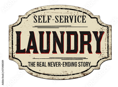 Laundry vintage rusty metal sign