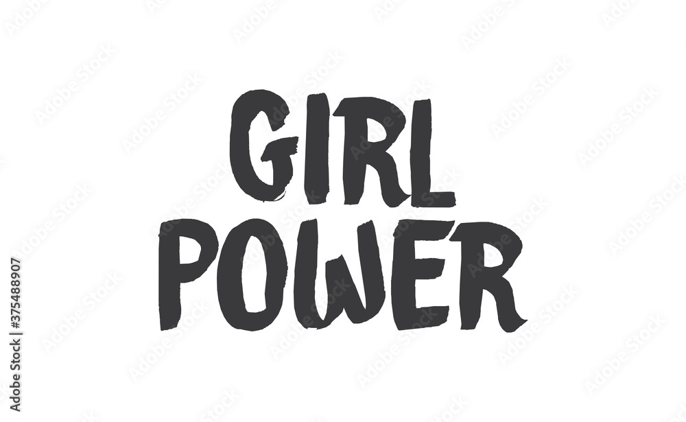 Girl power quote lettering. Calligraphy inspiration graphic design typography. Hand written card. Simple vector Female sign. Girl power quote lettering. Calligraphy inspiration graphic design typography. Hand written card. Simple vector Female sign.