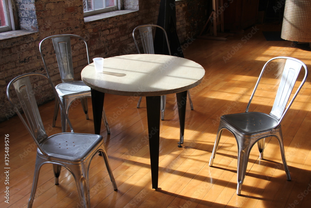 empty coffee shop table