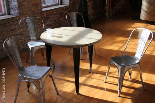empty coffee shop table