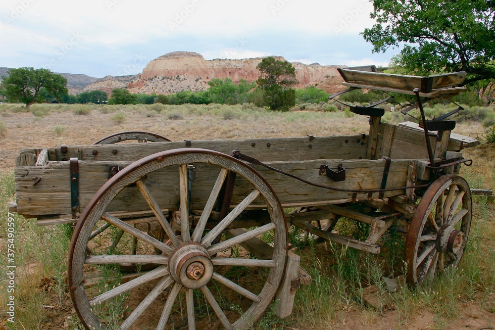 Abiquiu New Mexico stage coach wagon desert