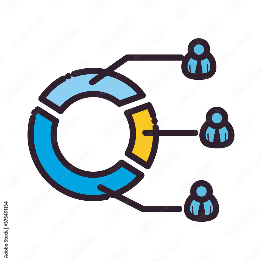 progress of president election with donut chart line and fill style icon vector design progress of president election with donut chart line and fill style icon vector design