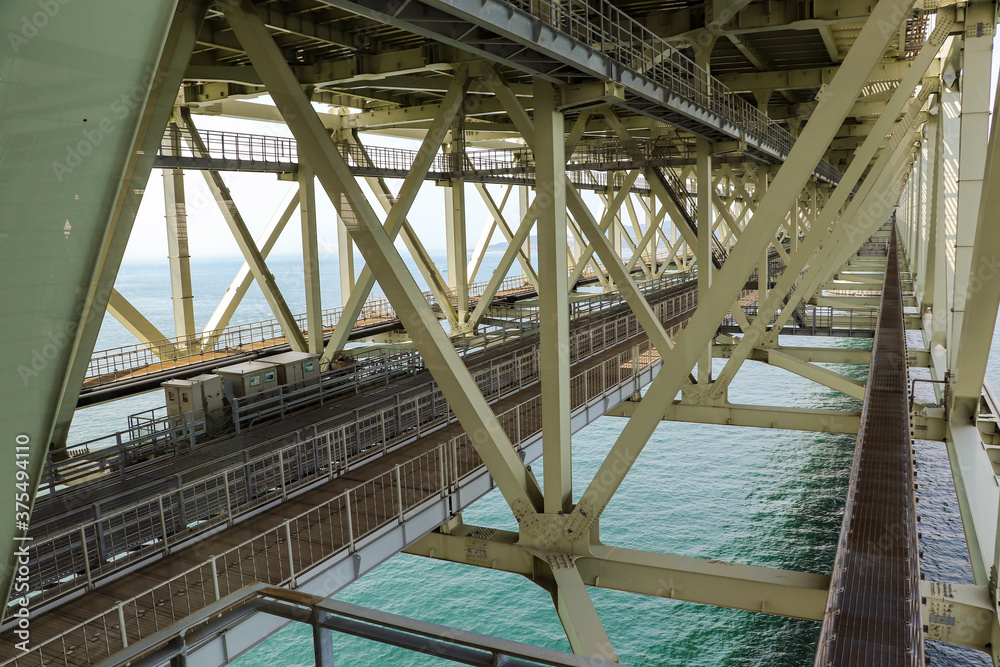 明石海峡大橋の橋桁支持構造 Stock Photo | Adobe Stock