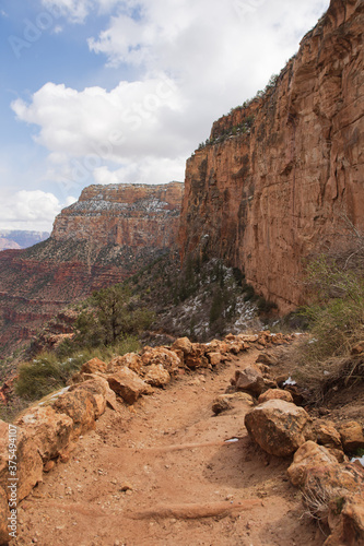 Bright Angel Trail at the Grand Canyon in early spring 