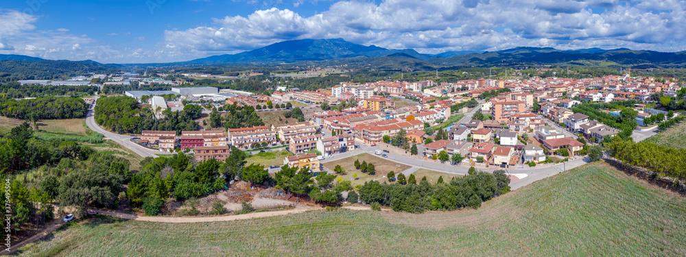 Panoramic of the city of Hostalric, municipality and Spanish