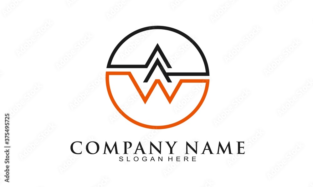 Abstract AW illustration vector design Abstract AW illustration vector design