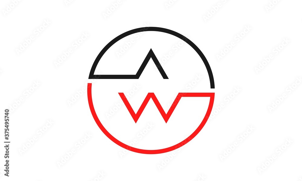 Abstract AW illustration vector logo Abstract AW illustration vector logo