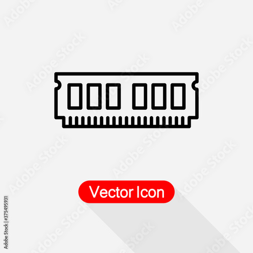 RAM Icon, Random Access Memory Icon Vector Illustration Eps10