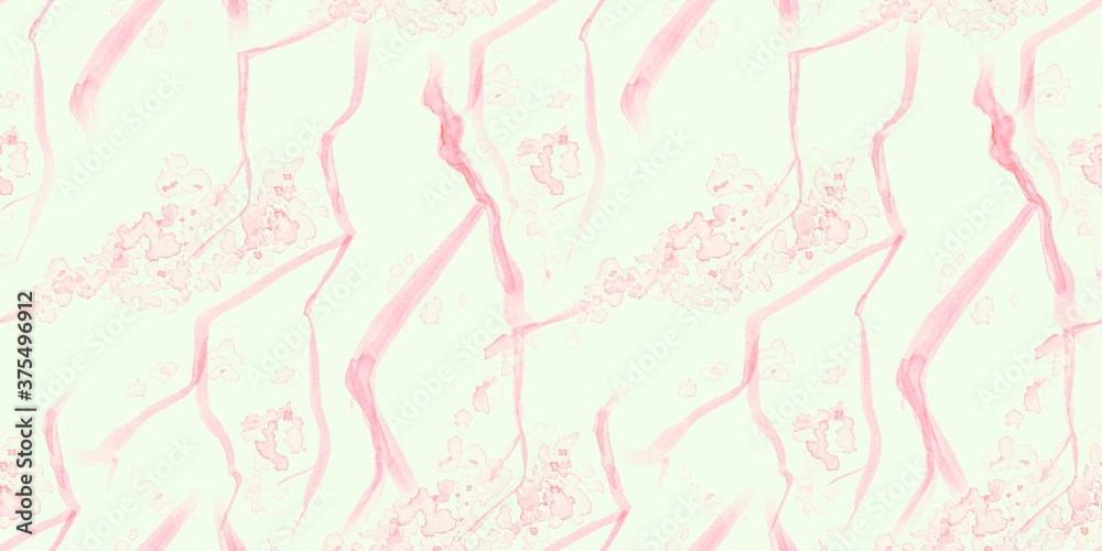 Watercolor Cherry Blossom. Seamless Rose Watercolor Cherry Blossom. Seamless Rose