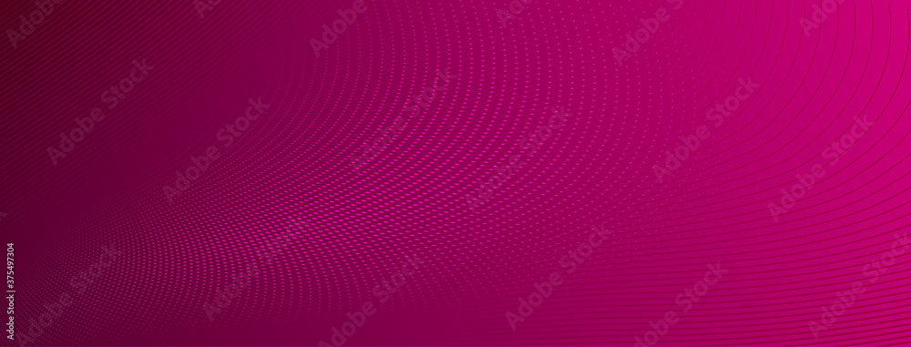 Obraz premium Abstract halftone background of small dots and wavy lines in pink colors