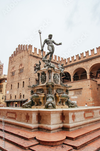 Fountain of Neptune in Bologna Italy