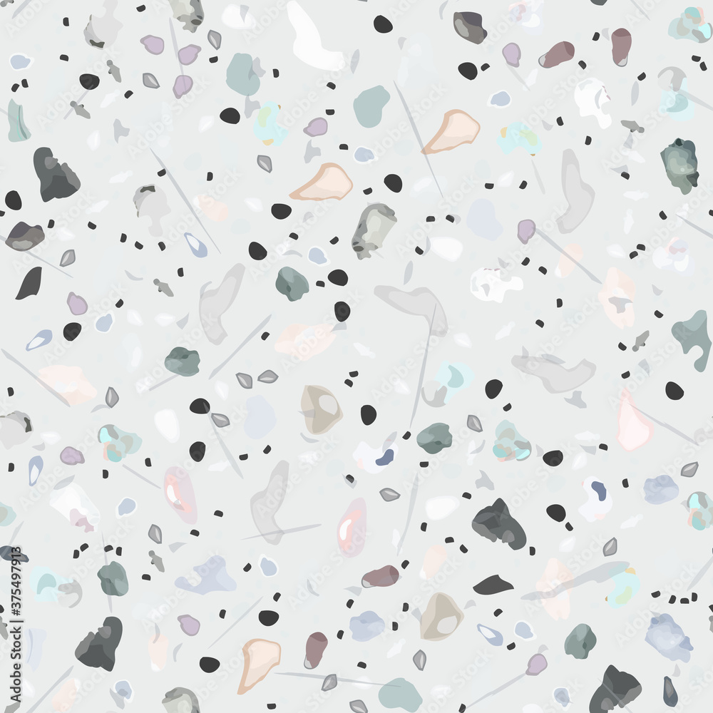 Terrazzo Texture Vector. Flooring Seamless Pattern