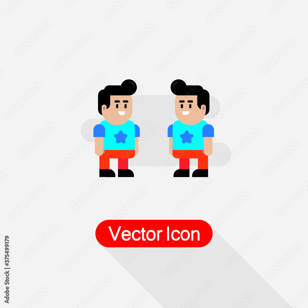 Two Simple Characters Icon In Flat Design Vector Illustration Eps10