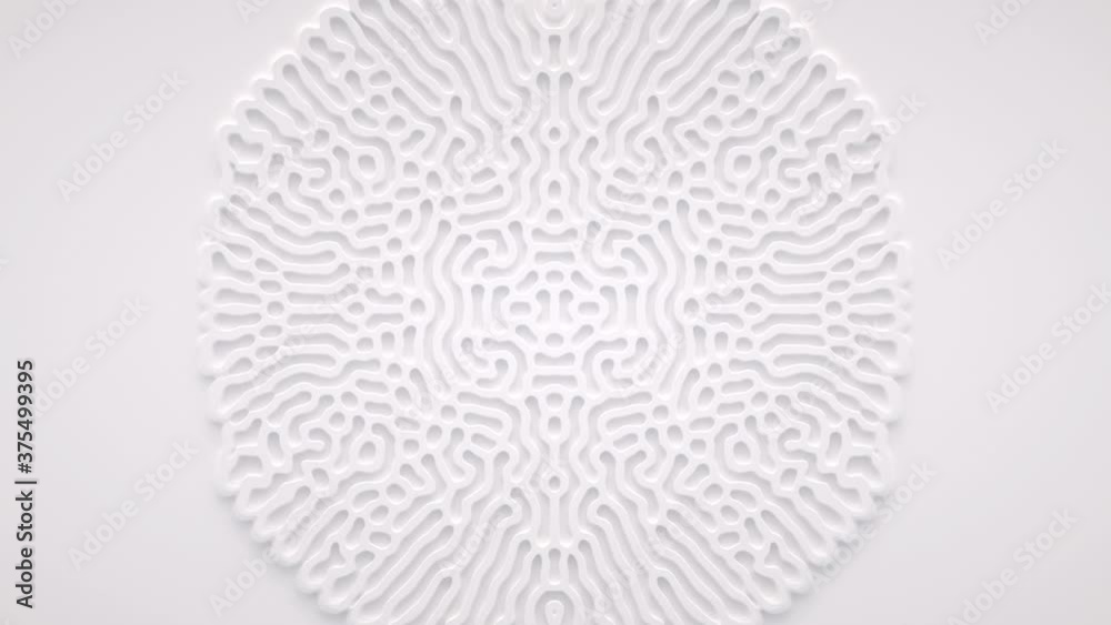 Reaction diffusion organic growing pattern. Cell division science background.