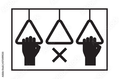 icon design physical distancing in public transportation, for corona virus pandemic avoid, sign vector element