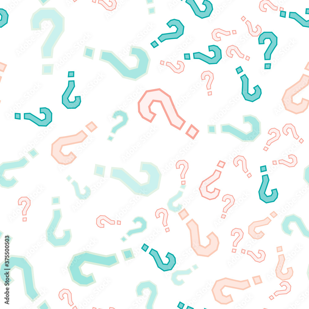 Quiz seamless pattern. Question marks, doubt, faq Quiz seamless pattern. Question marks, doubt, faq
