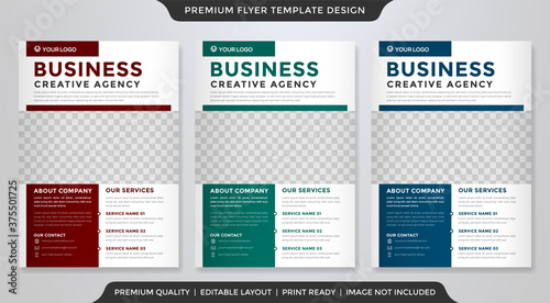 business flyer template design with minimalist concept and clea style use for corporate ads and business profile