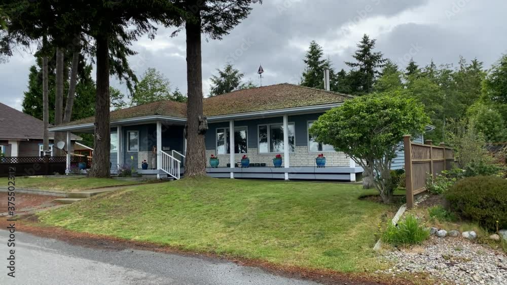 Houses in suburb at Summer in the north America. Luxury houses with nice landscape. Houses in suburb at Summer in the north America. Luxury houses with nice landscape.