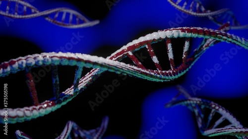 Genetic material that specifies the specificity of an organism. 3D Render.