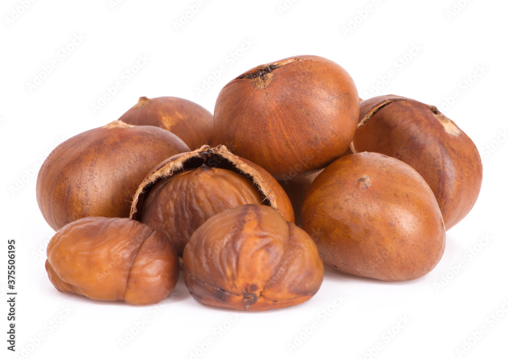 Chestnuts an isolated on white background Chestnuts an isolated on white background